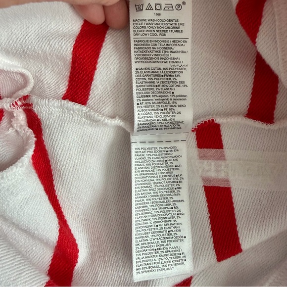 NWT Athleta Heavyweight Terry Ultra Crop Crew Sweatshirt White Red Size L - Picture 10 of 11